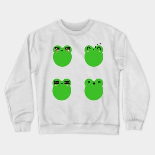 Cute frog face expressions v3 Crewneck Sweatshirt